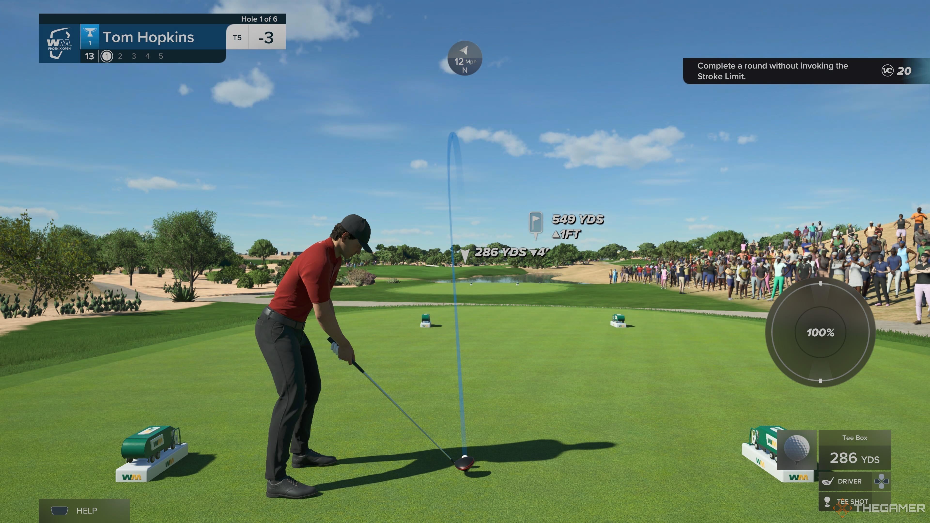 A player about to drive in PGA Tour 2K25.