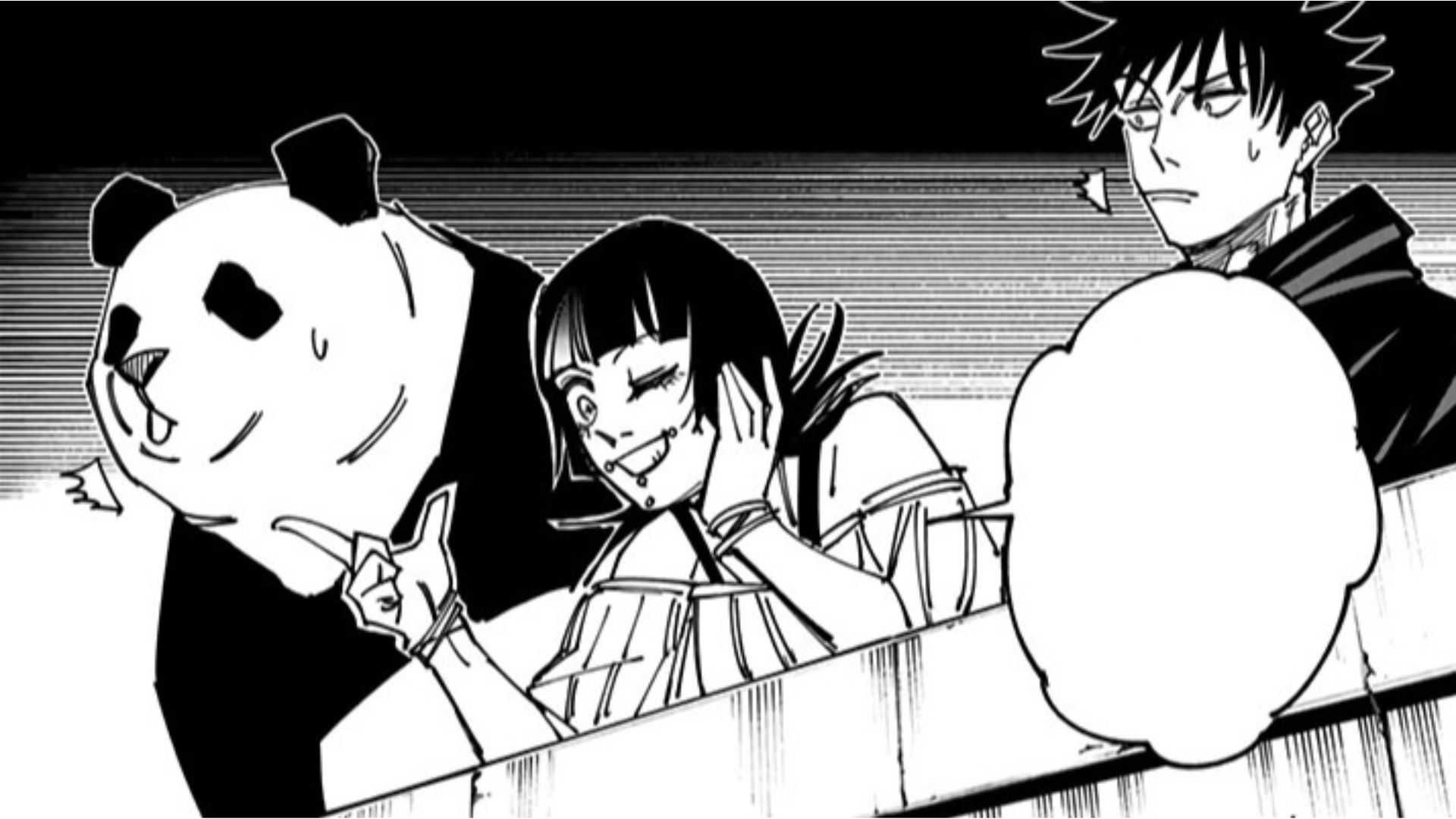 Hoshi with Megumi and Panda in Jujutsu Kaisen.