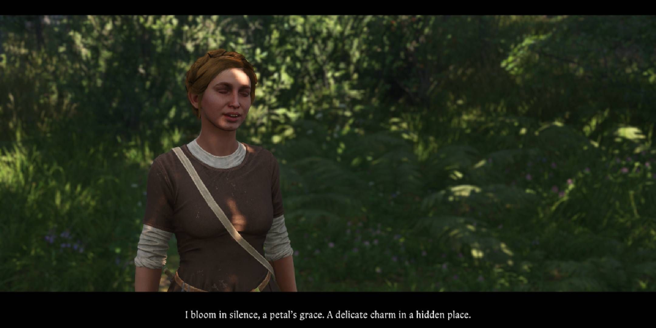 Klara telling Henry a riddle in Kingdom Come: Deliverance 2.