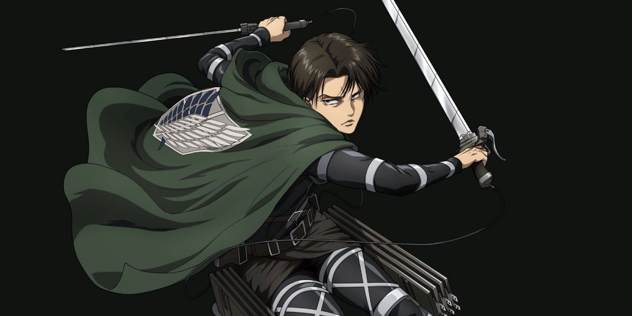 Promotional art of Levi Ackerman in season 4 clothing