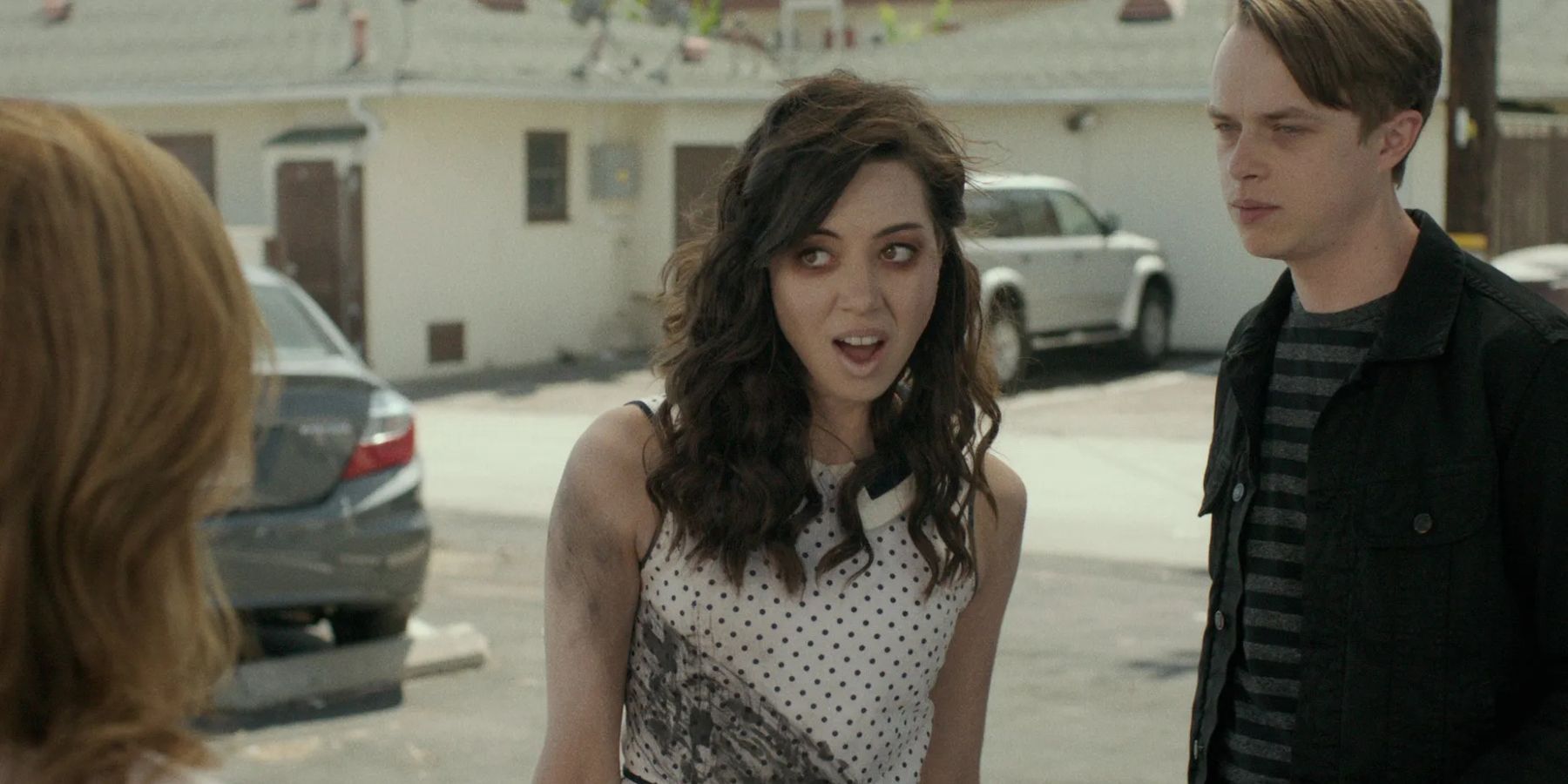 Beth (Aubrey Plaza) and Zack (Dane DeHaan) in Life After Beth