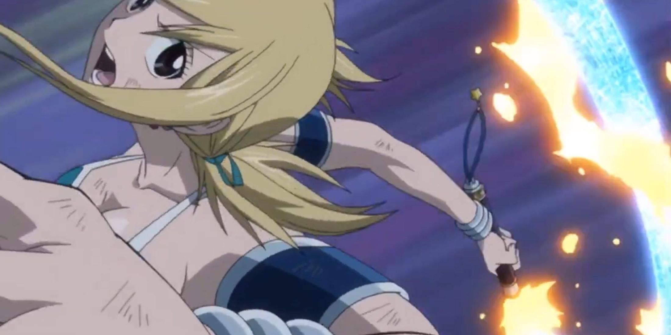 Lucy Heartfilia in fairy tale with her whip