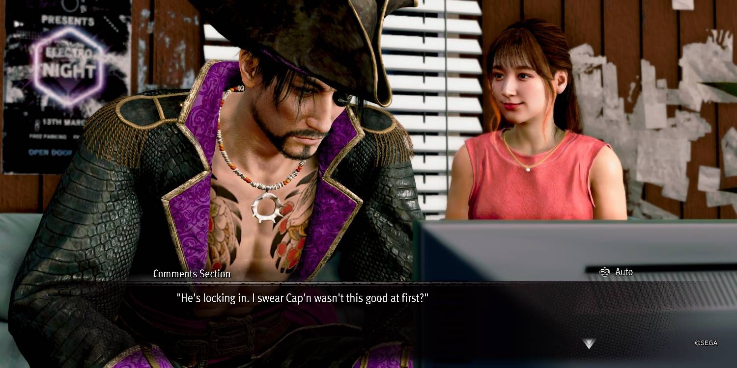 Majima streaming during the Hello, World! substory from Like A Dragon Pirate Yazkua In Hawaii.