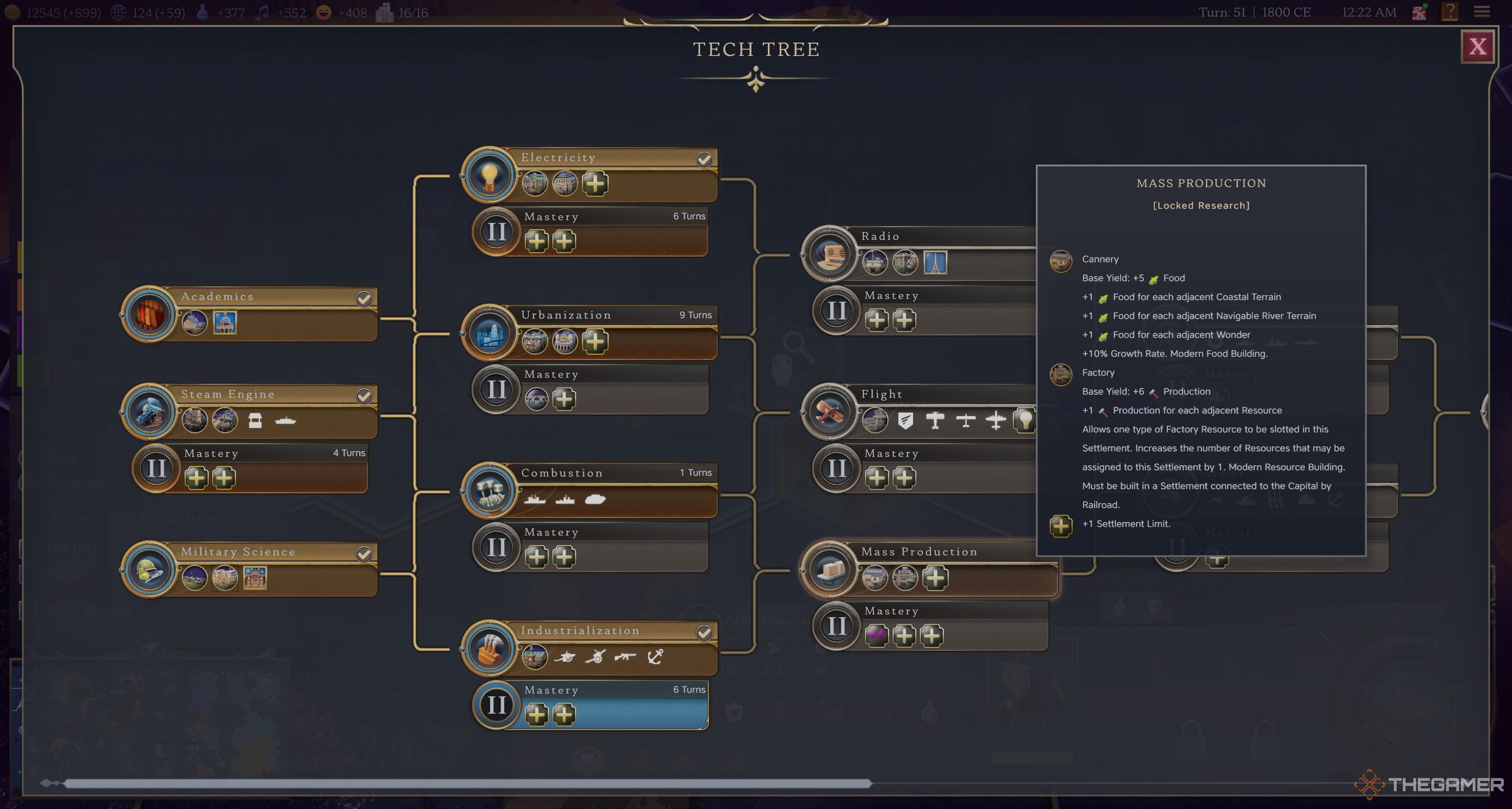 Mass Production tech in Civilization 7