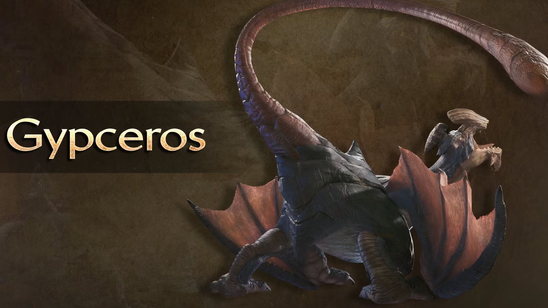 Gypceros posing with its tail stretching out in Monster Hunter Wilds.