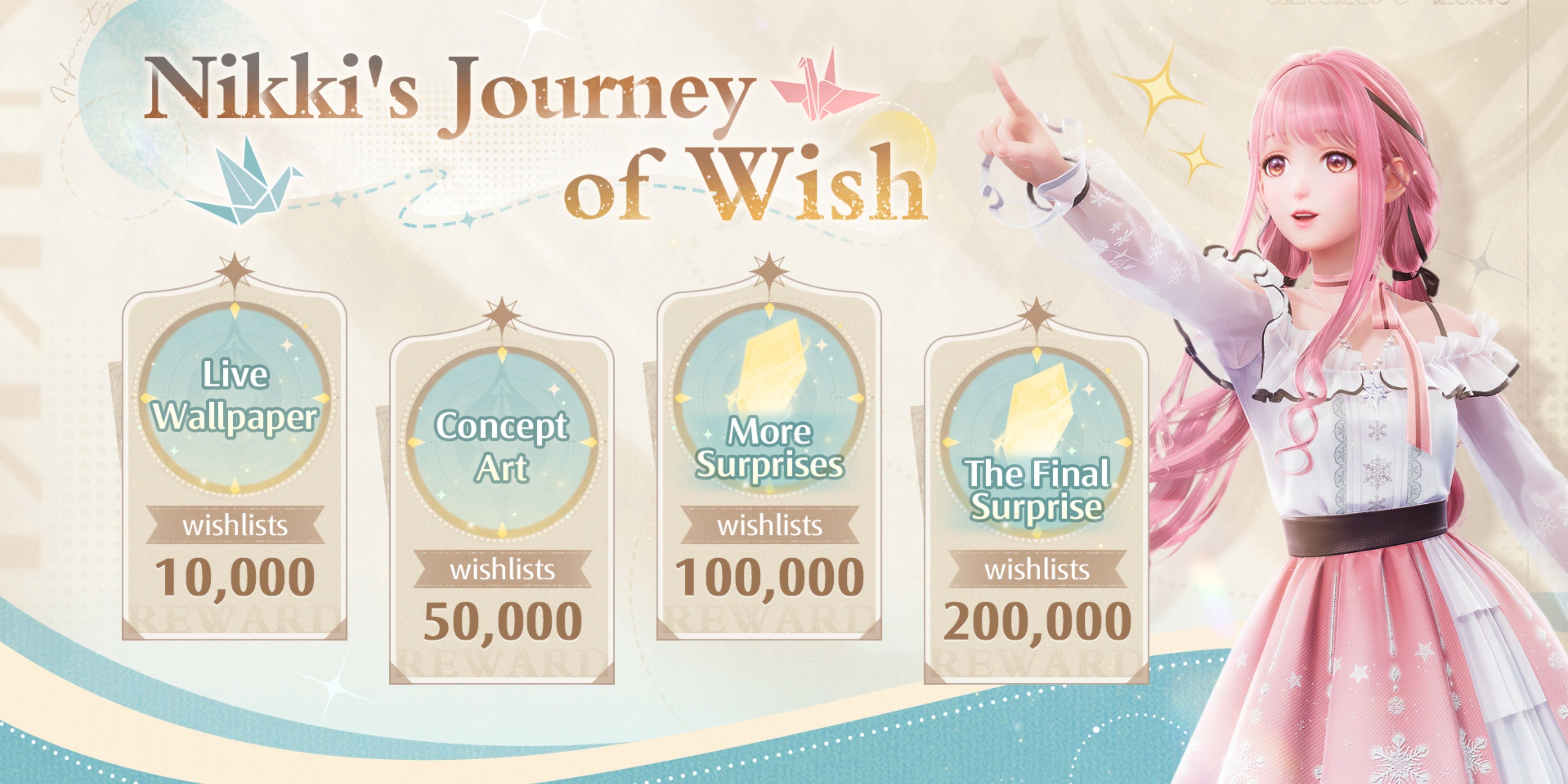 infinity nikki nikki's journey of wish steam wishlist rewards.