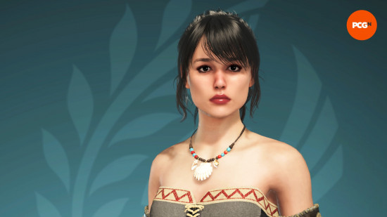 Monster Hunter Wilds character design codes: A character resembles Jenna Ortega in the Monster Hunter Wilds character creation tool.