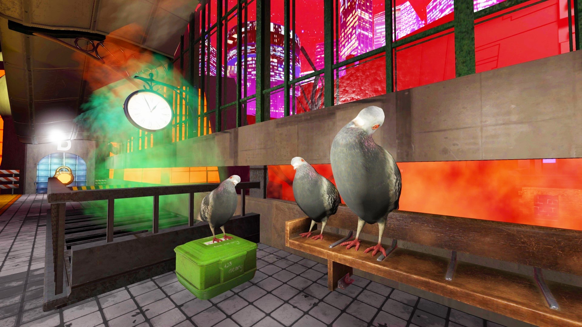 Moves of the Diamond Hand Steam RPG interview: Giant pigeons on a bench