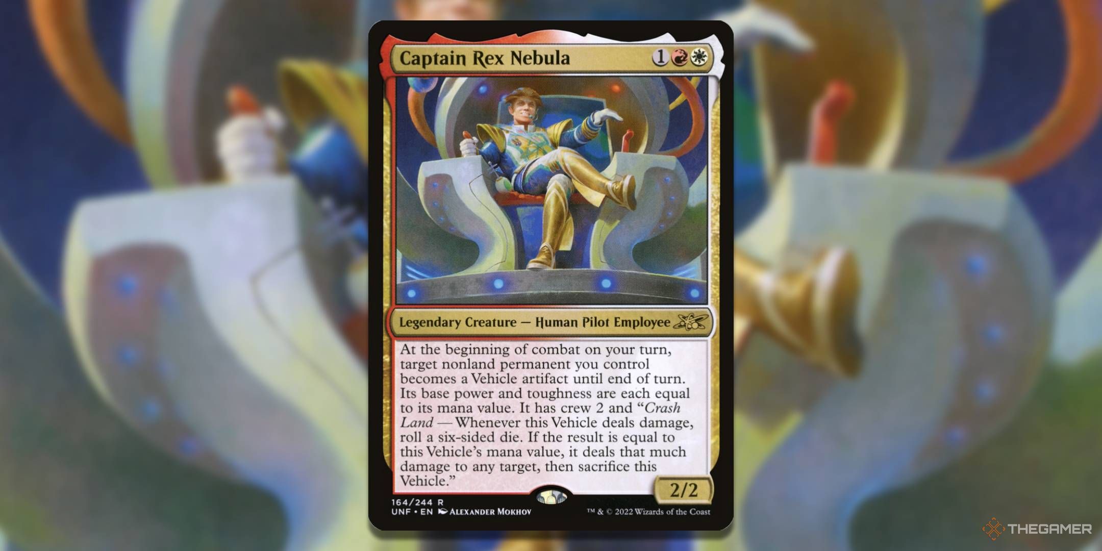 MTG Captain Rex Nebula card with the art in the background.