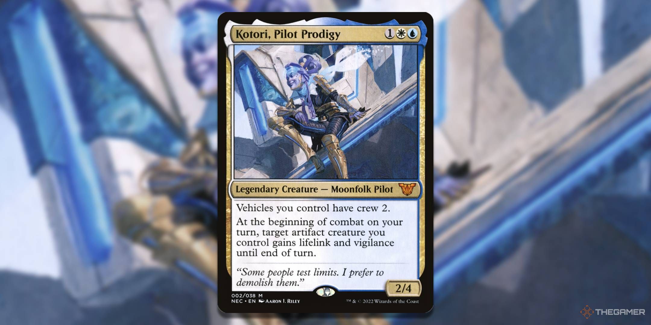 MTG Kotori, Pilot Prodigy card with the art in the background.