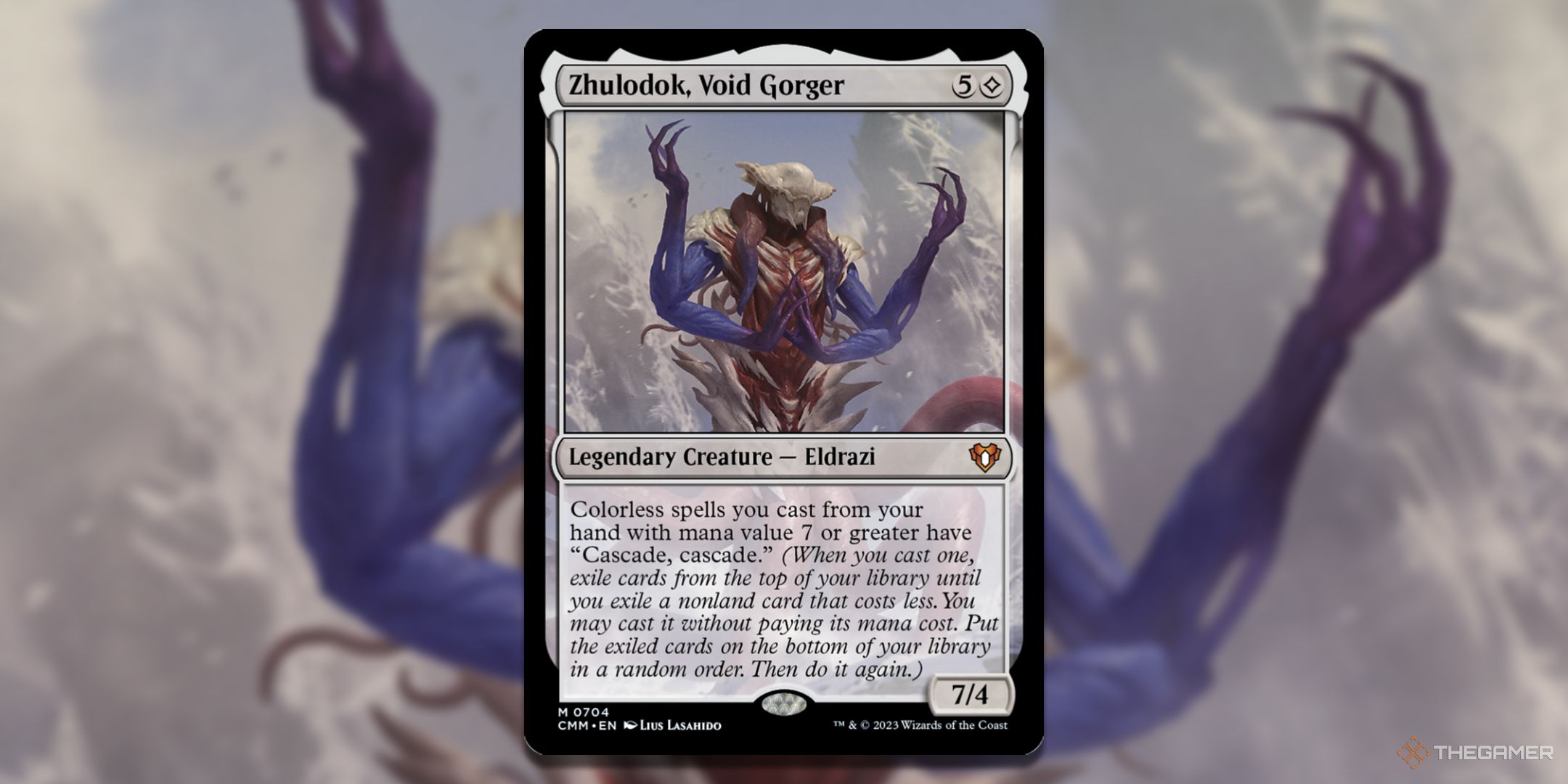 Zhulodok, Void Gorger card with the art in the background.