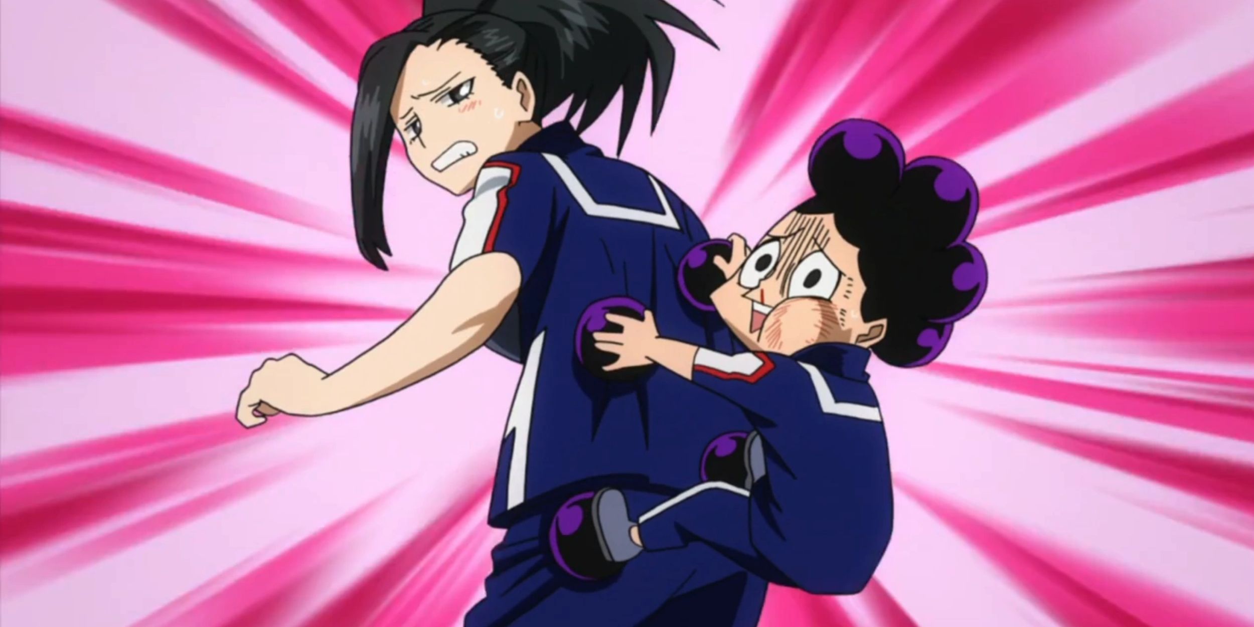 Mineta and Momo from My Hero Academia.