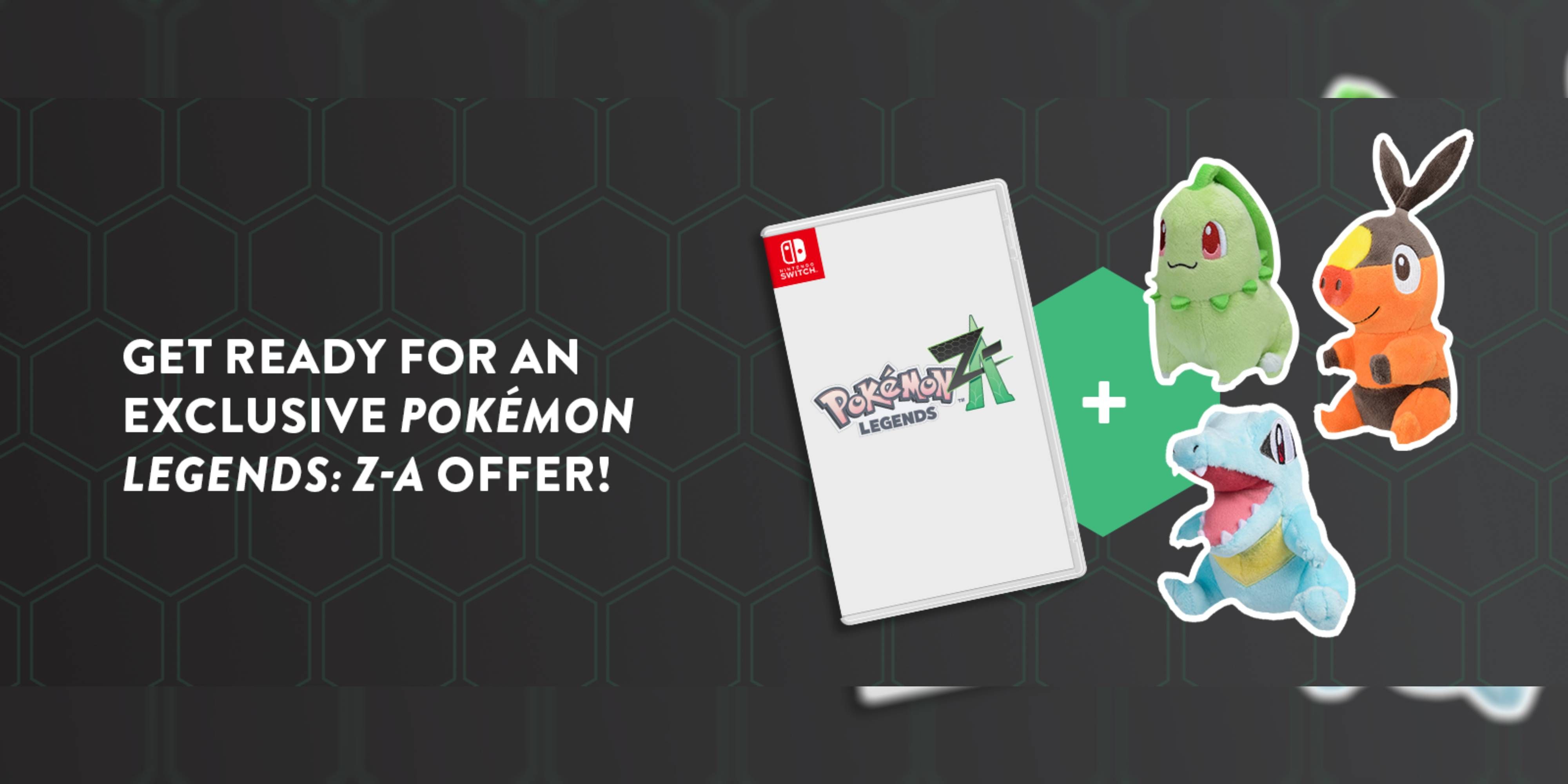 pokemon legends z-a on switch with a free sitting cuties plush.