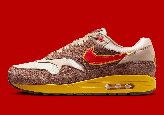 Side view of Nike's Donkey Kong-inspired trainers