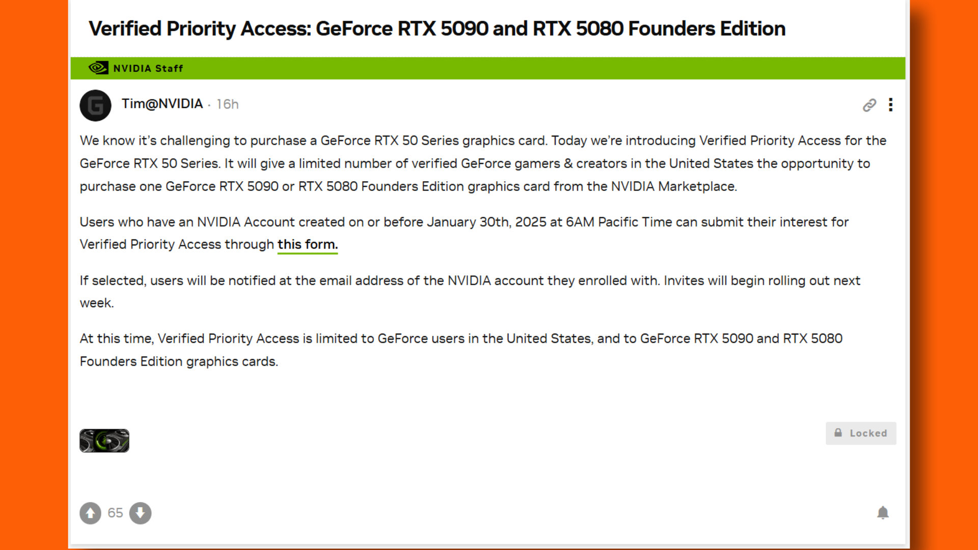 Nvidia announces new Verified Priority Access program for RTX 50-series cards