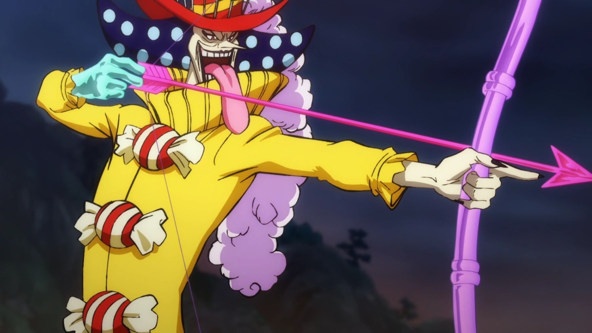 One Piece Perospero shooting his bow.