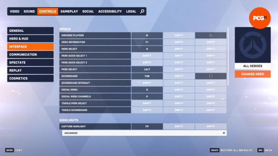 Overwatch 2 perks: the keybind UI