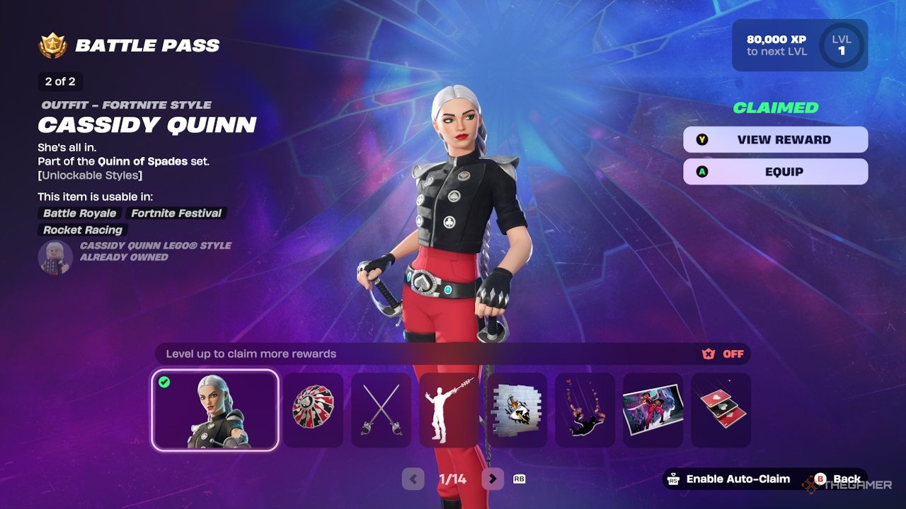 Page one of the Fortnite Chapter 6 Season 2 Battle Pass.