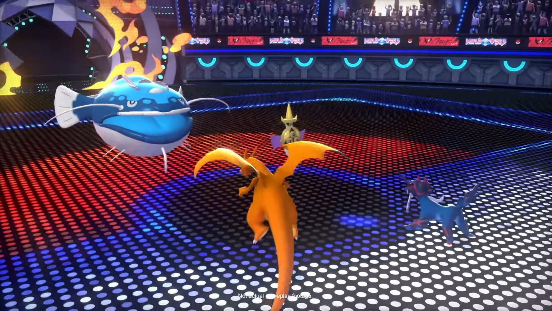 Pokemon Champions battle between Dondozo, Aegislash, Charizard, and Samurott