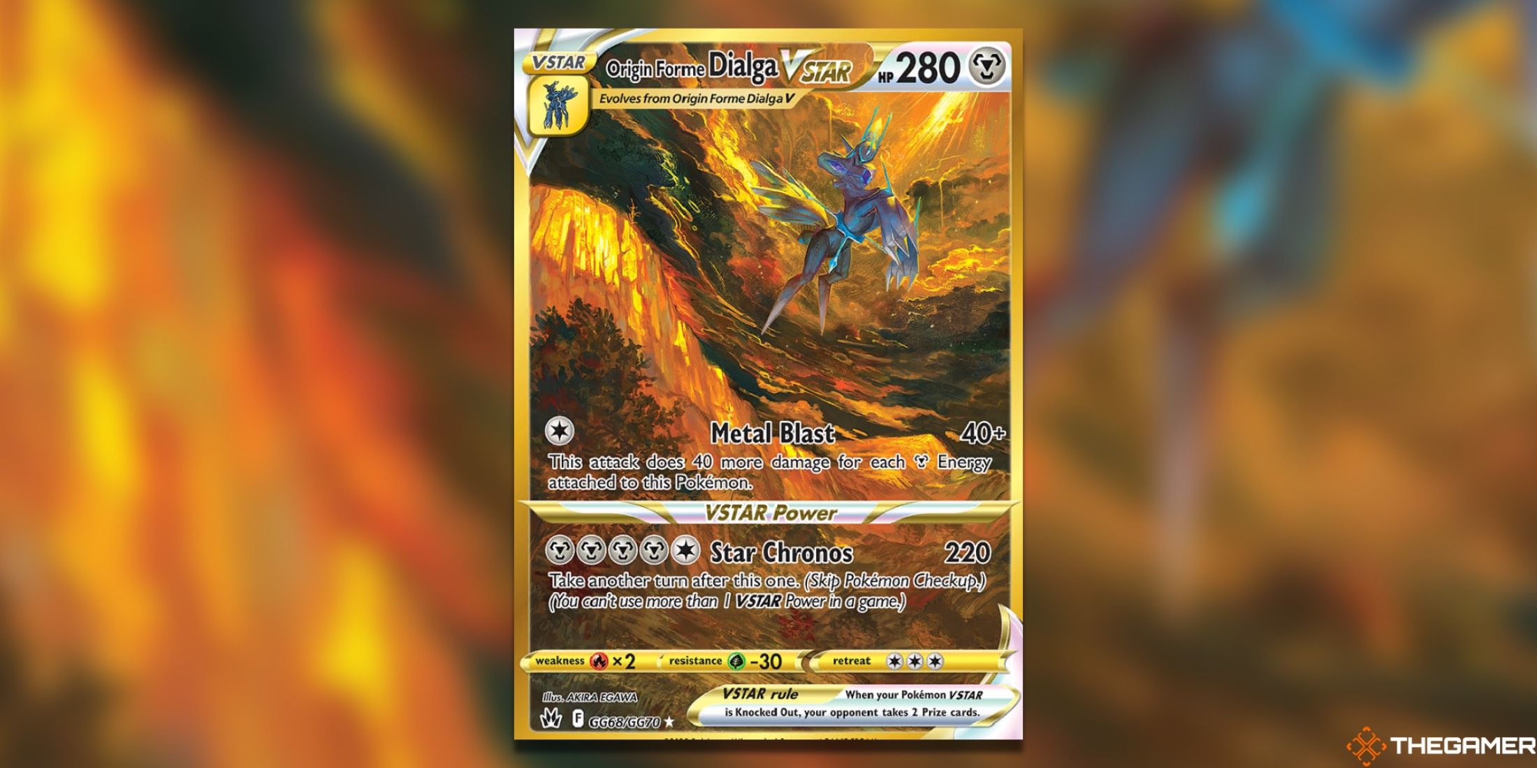 The Dialga VSTAR from Crown Zenith in the Pokemon TCG.