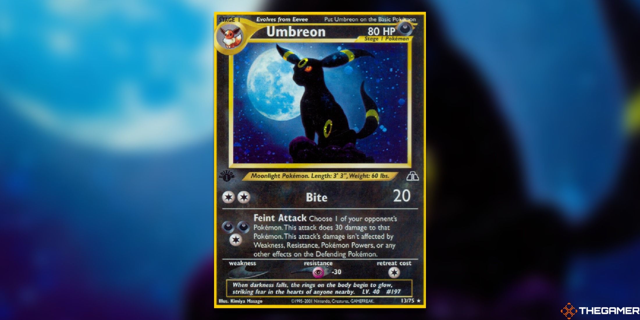 The Umbreon from Neo Discovery in the Pokemon TCG.