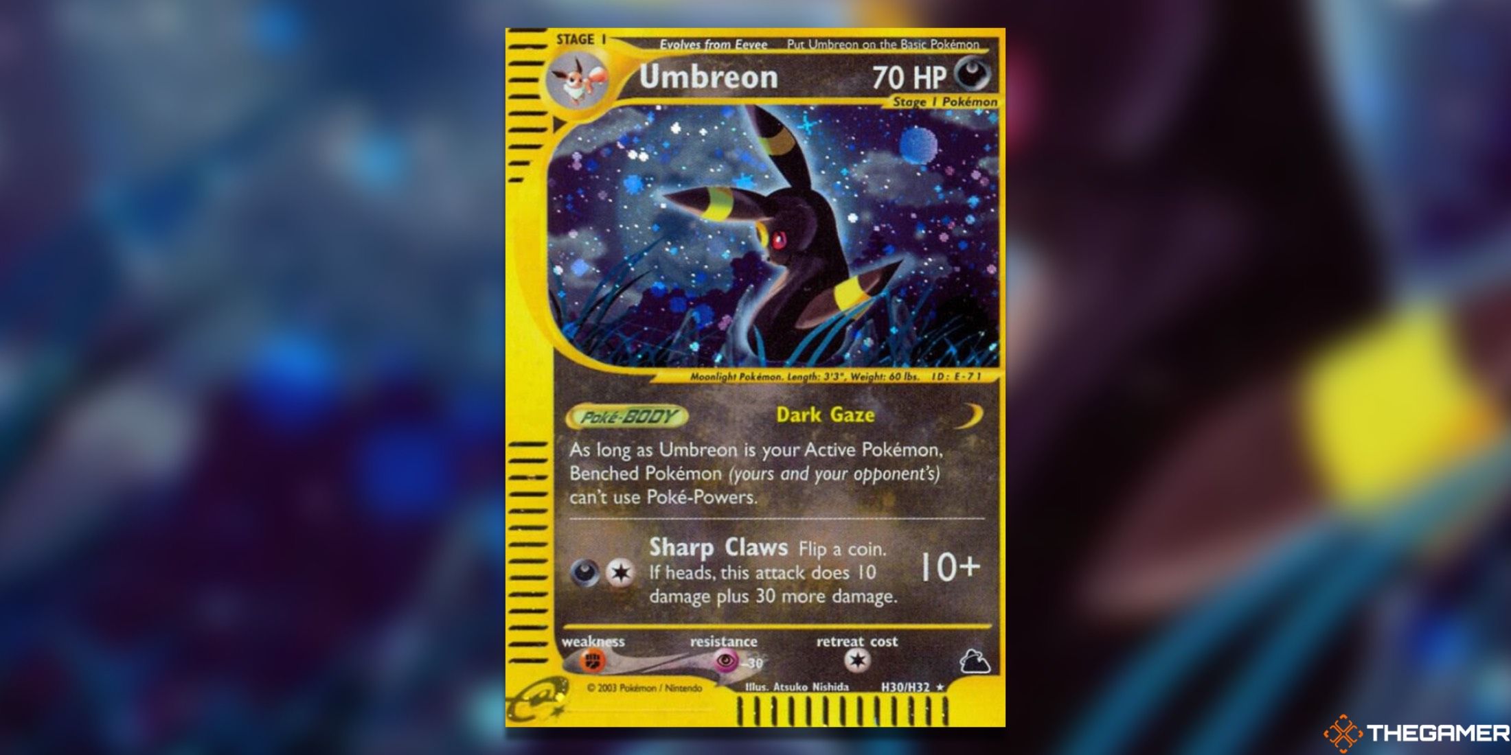 The Umbreon Skyridge Holo Rare from the Pokemon TCG.