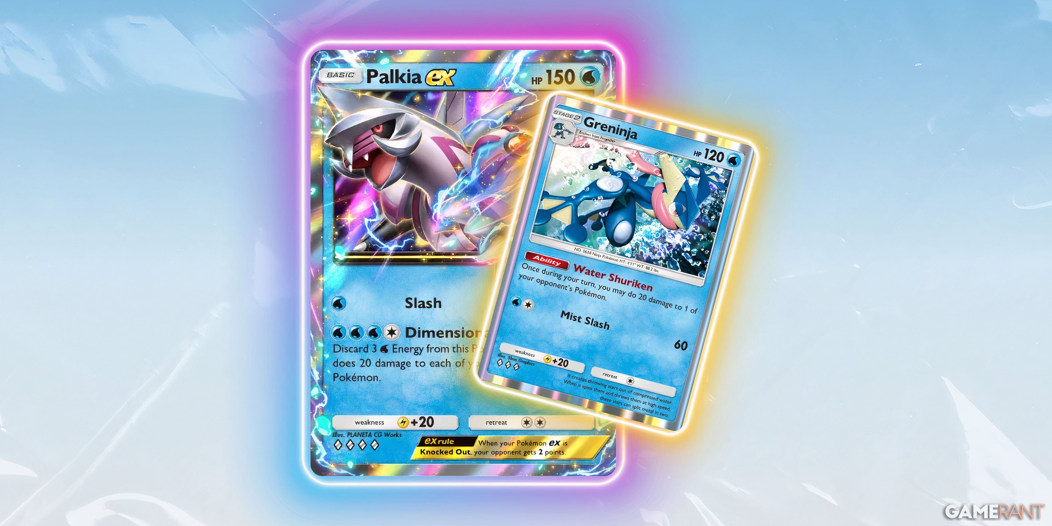 greninja and palkia ex cards from pokemon tcg pocket.