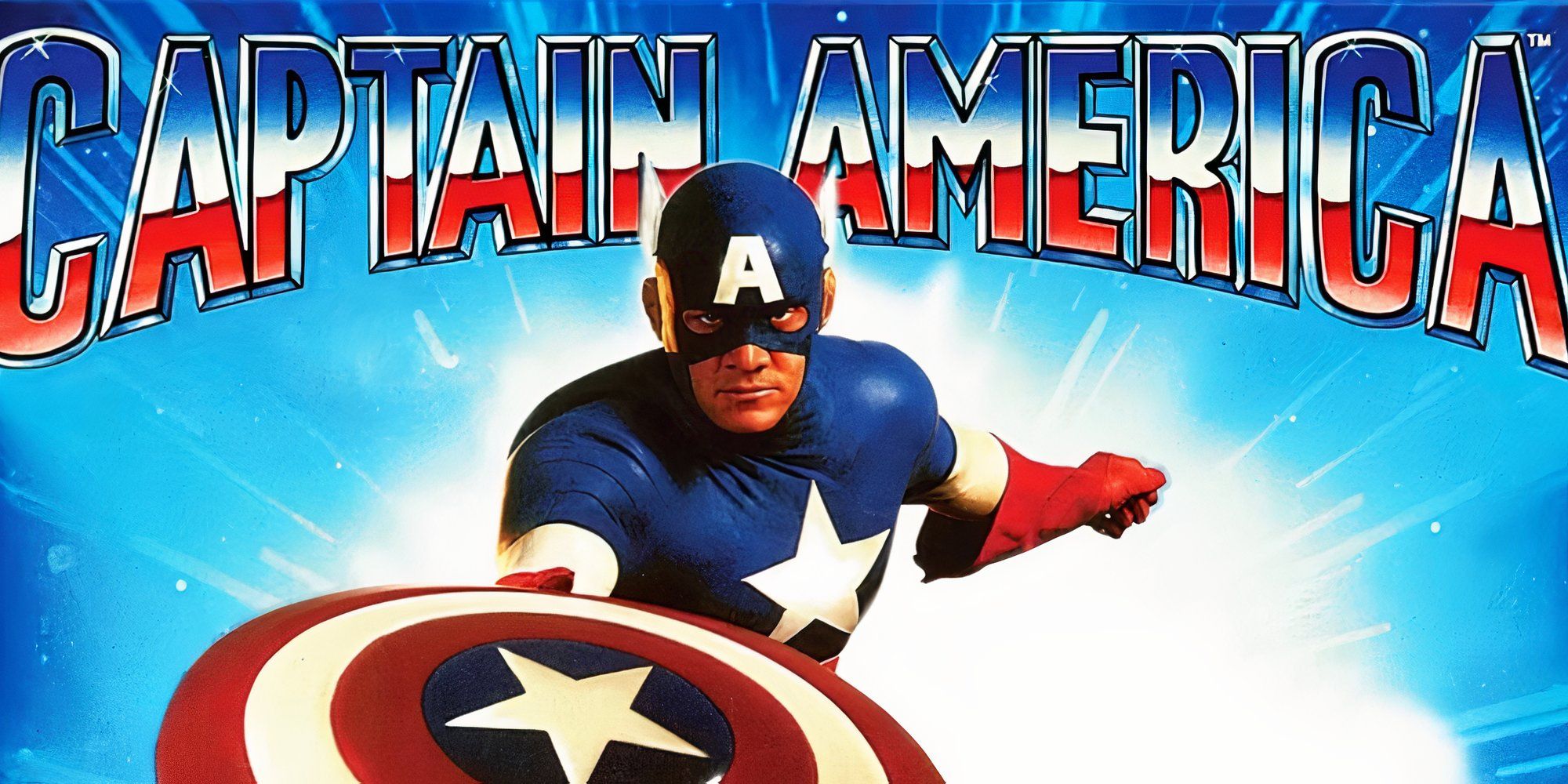 Promo art featuring Captain America in Captain America (1990)