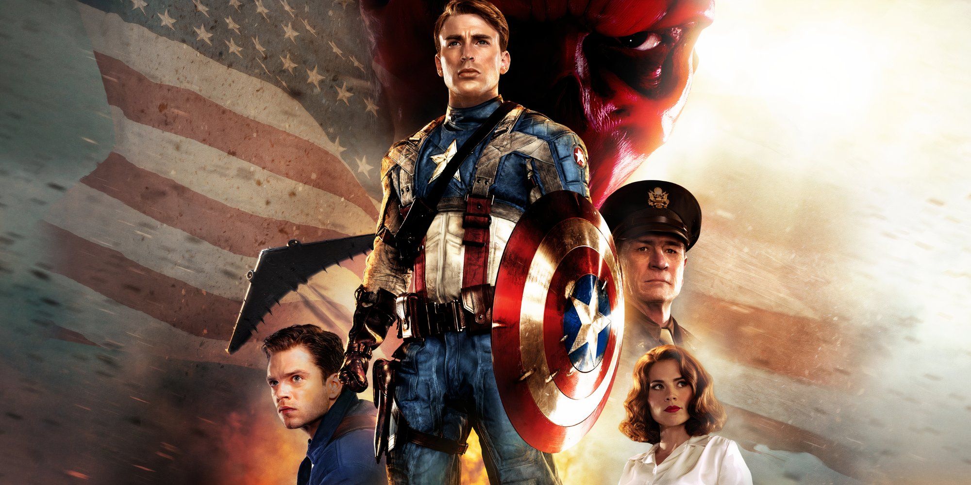 Promo art featuring characters in Captain America The First Avenger