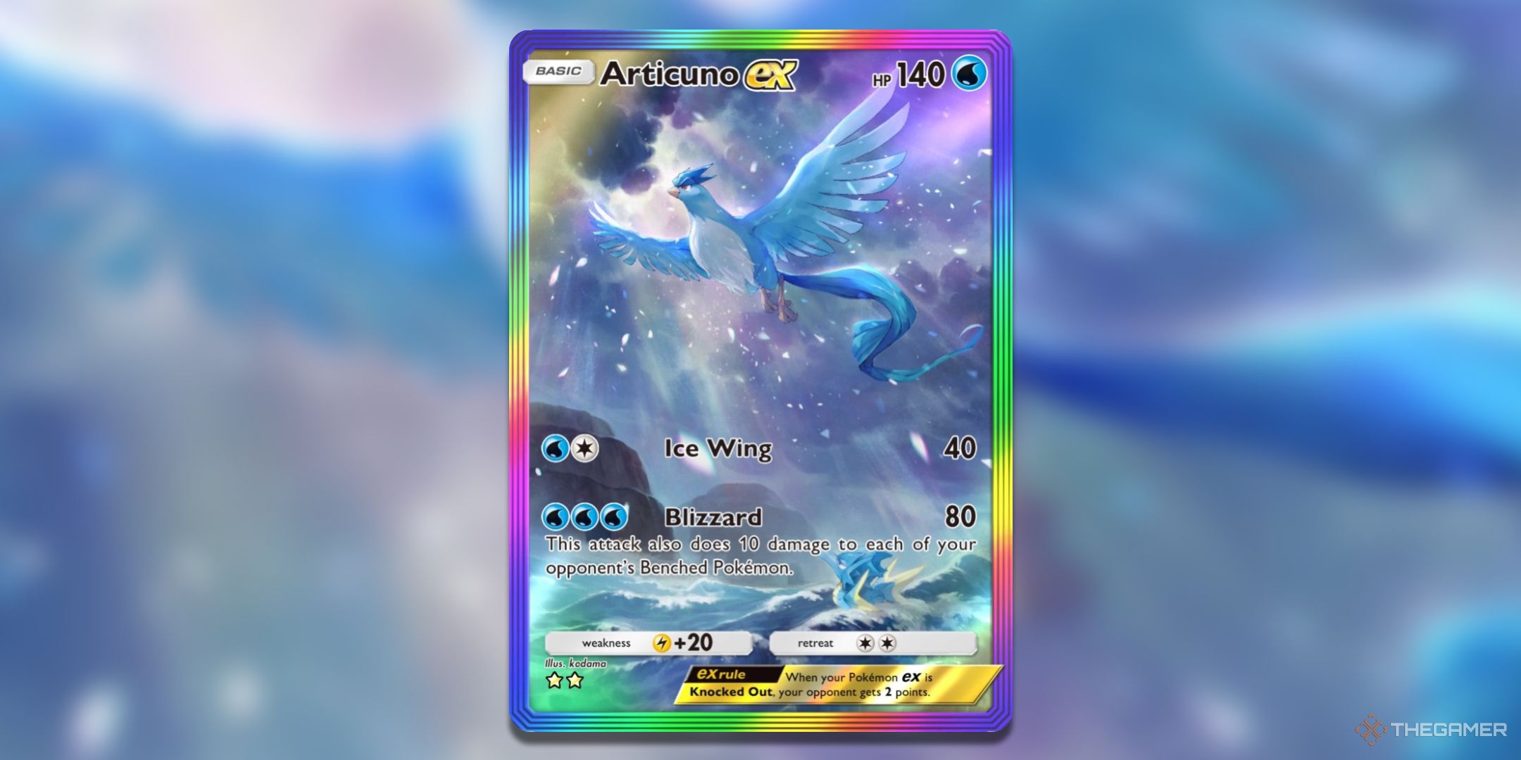 Rainbow Border Articuno ex Pokemon TCG Pocket Card Art.