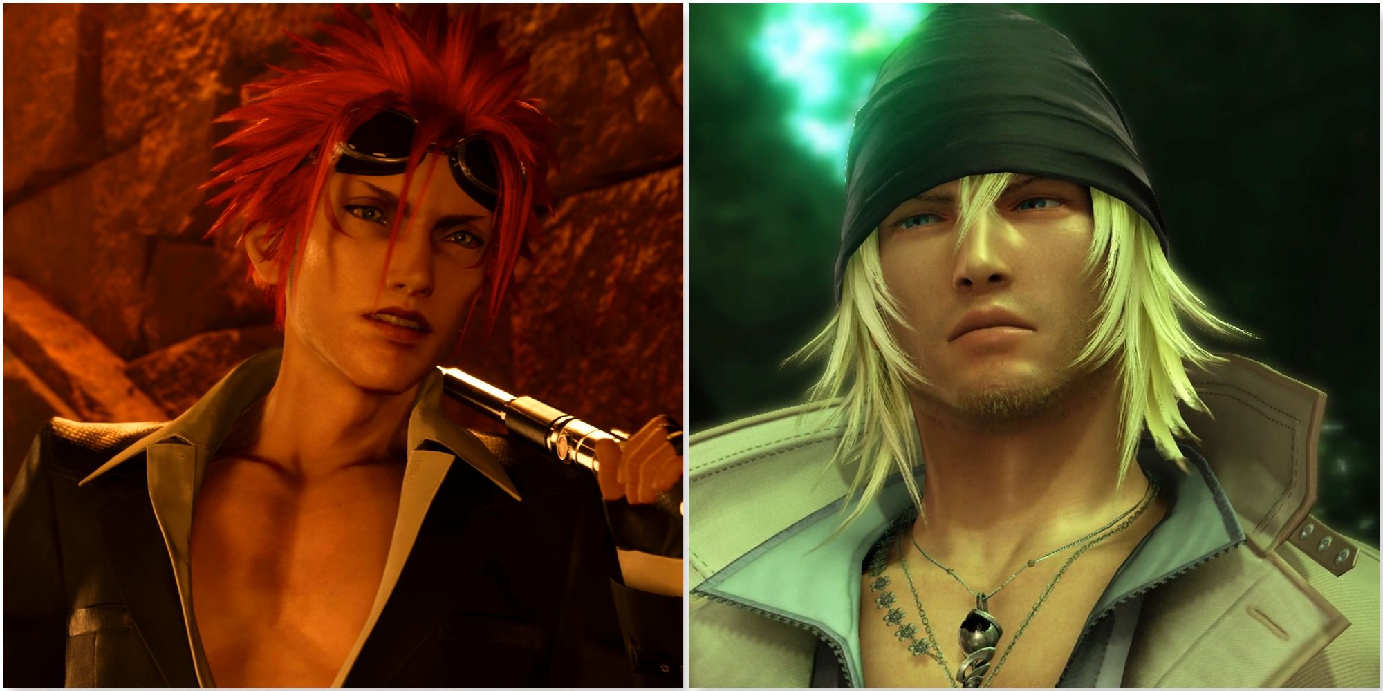 Reno in Final Fantasy 7 Rebirth and Snow in Final Fantasy 13