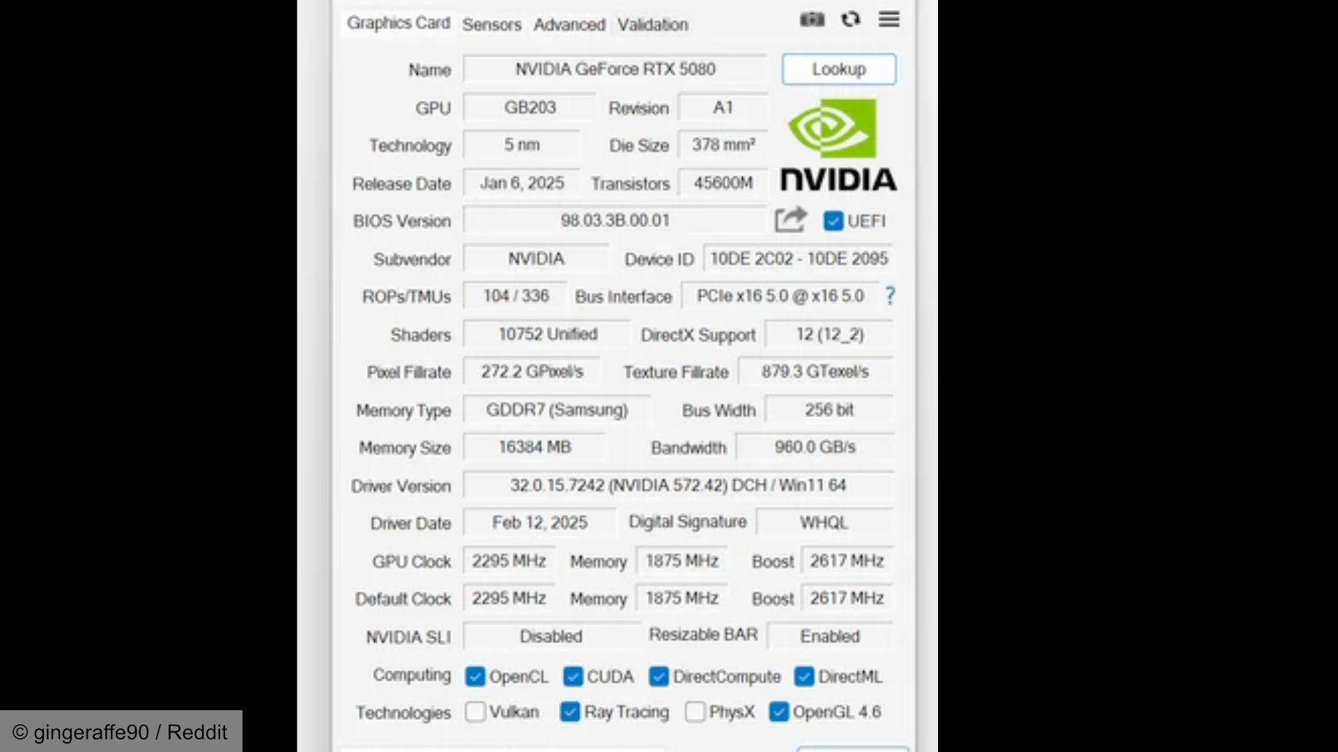 Missing ROPs in Nvidia GeForce RTX 5080 GPU