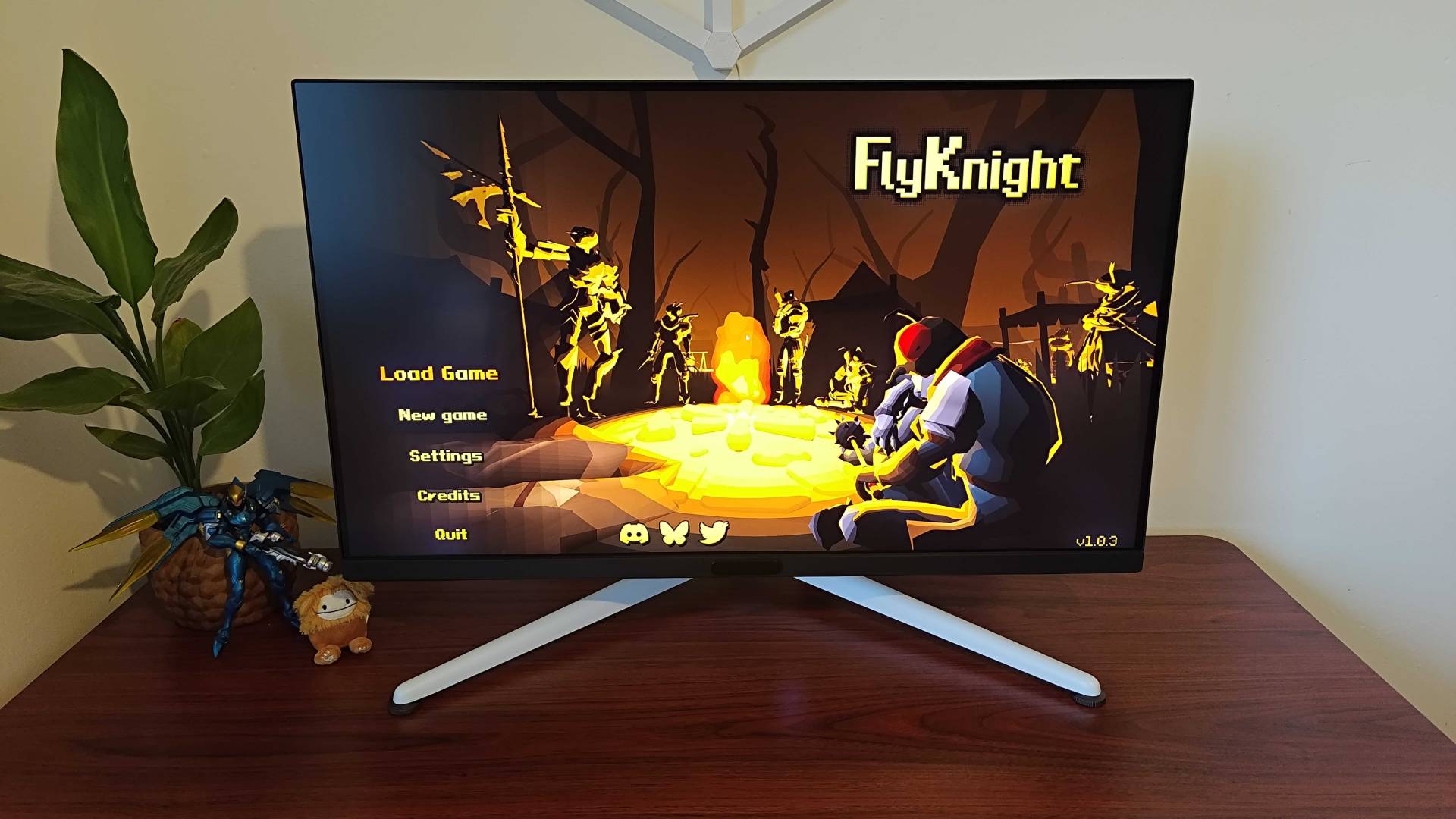 BenQ Mobiuz EX321UX gaming monitor with Flyknight title on screen