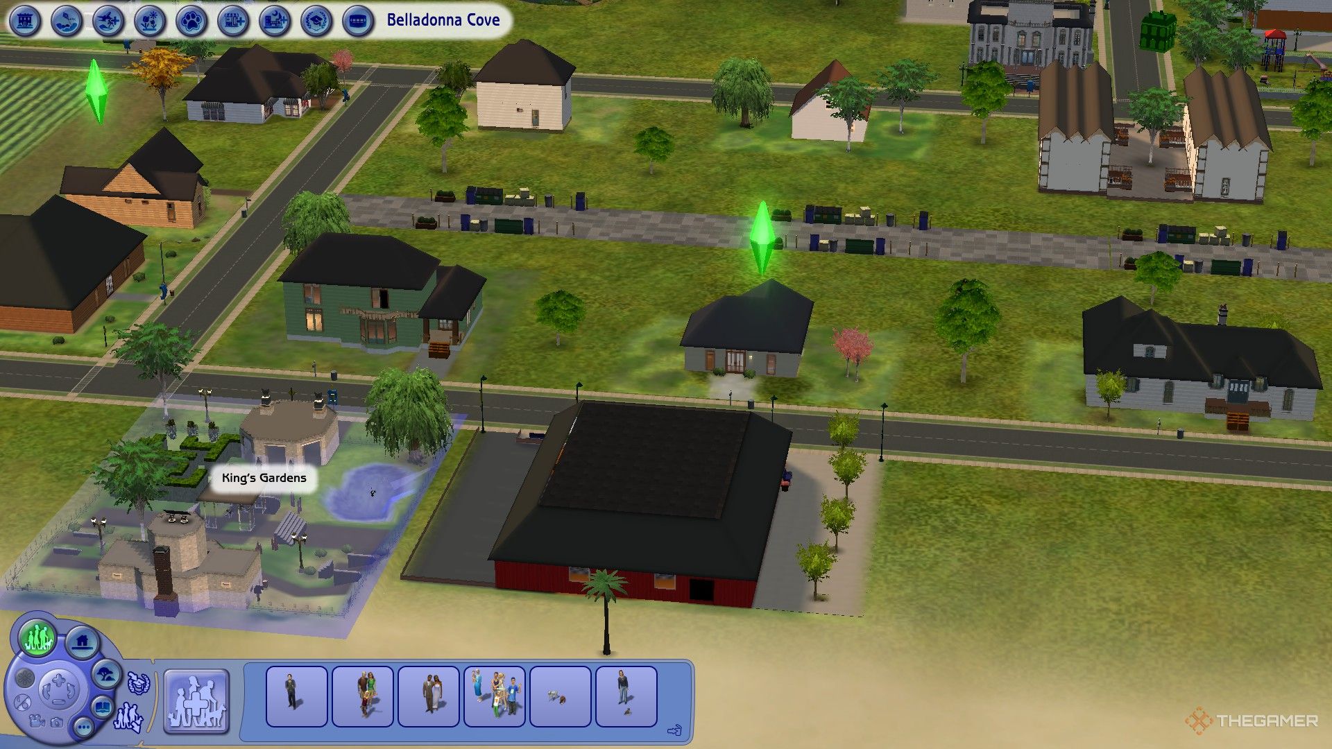 Som pre-built lots are placed in Neighborhood in The Sims 2.