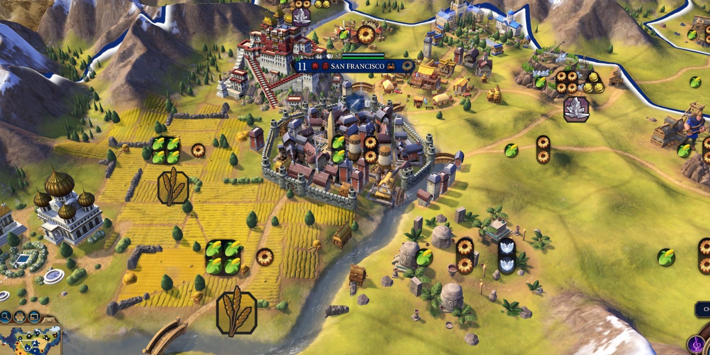 The City Of San Francisco In Sid Meier's Civilization 6.