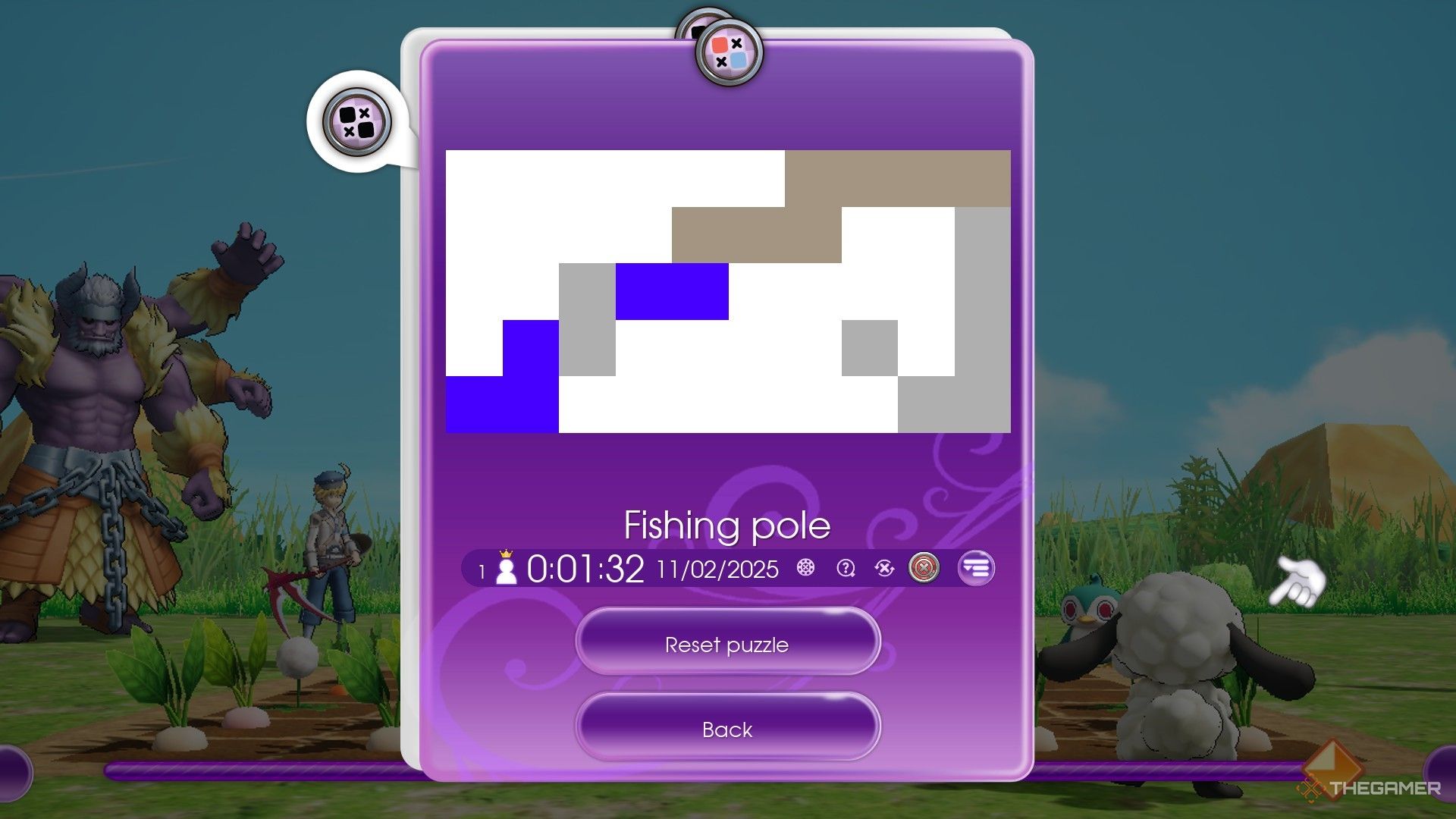 The Fishing Pole Puzzle in Piczle Cross Rune Factory.