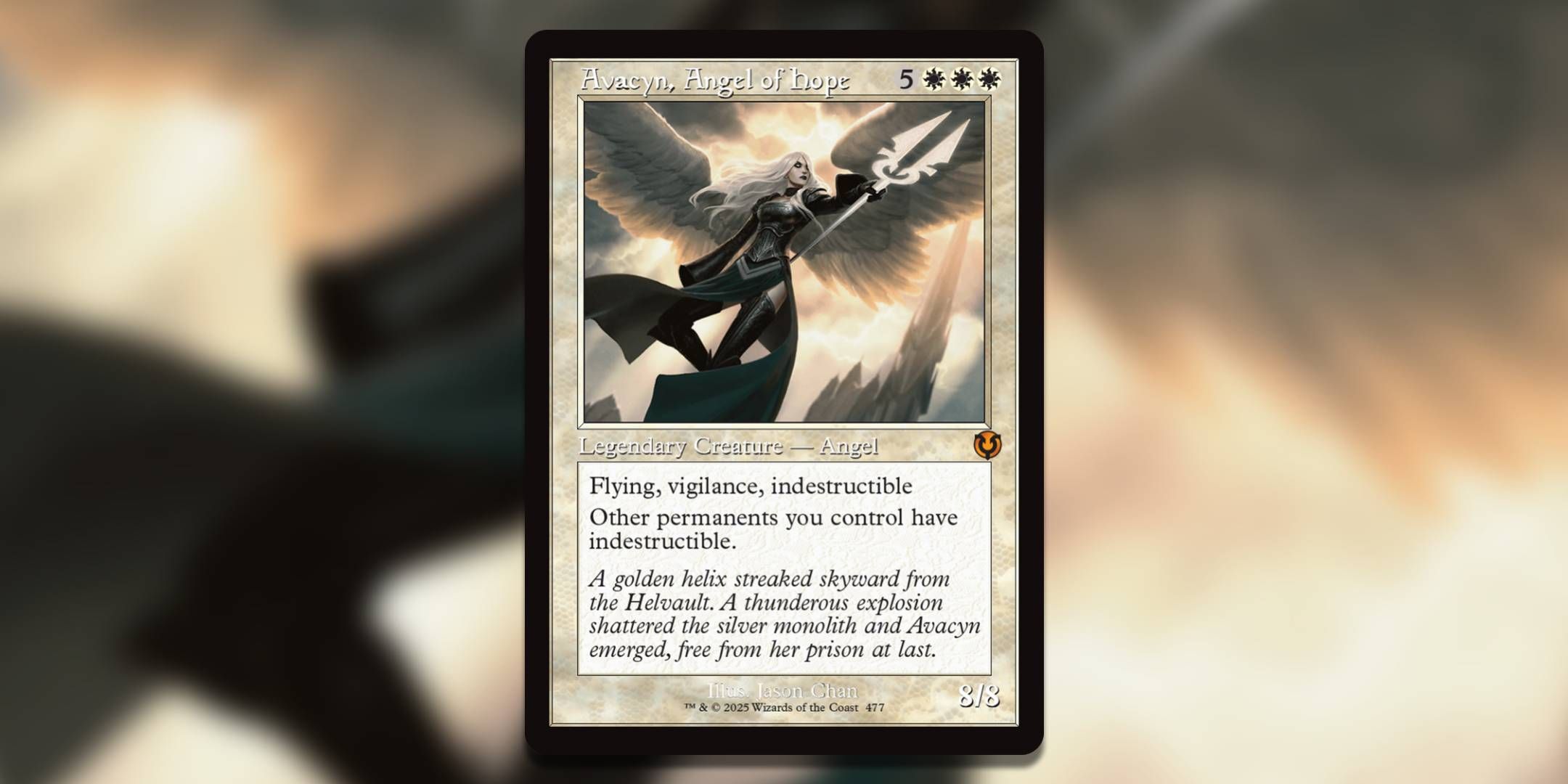 The Magic The Gathering card Avacyn Angel of Hope by Jason Chan.