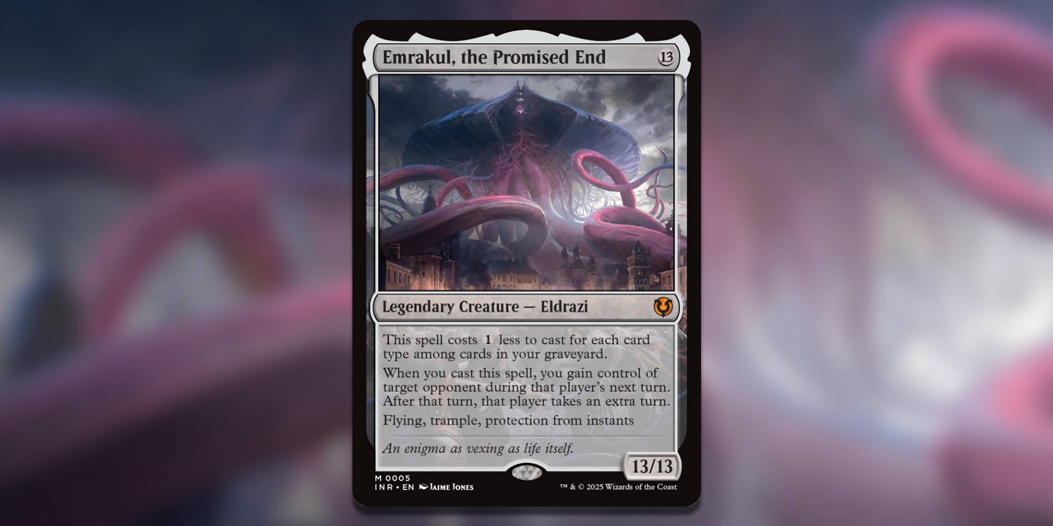 The Magic The Gathering card Emrakul the Promised End by Jaime Jones.