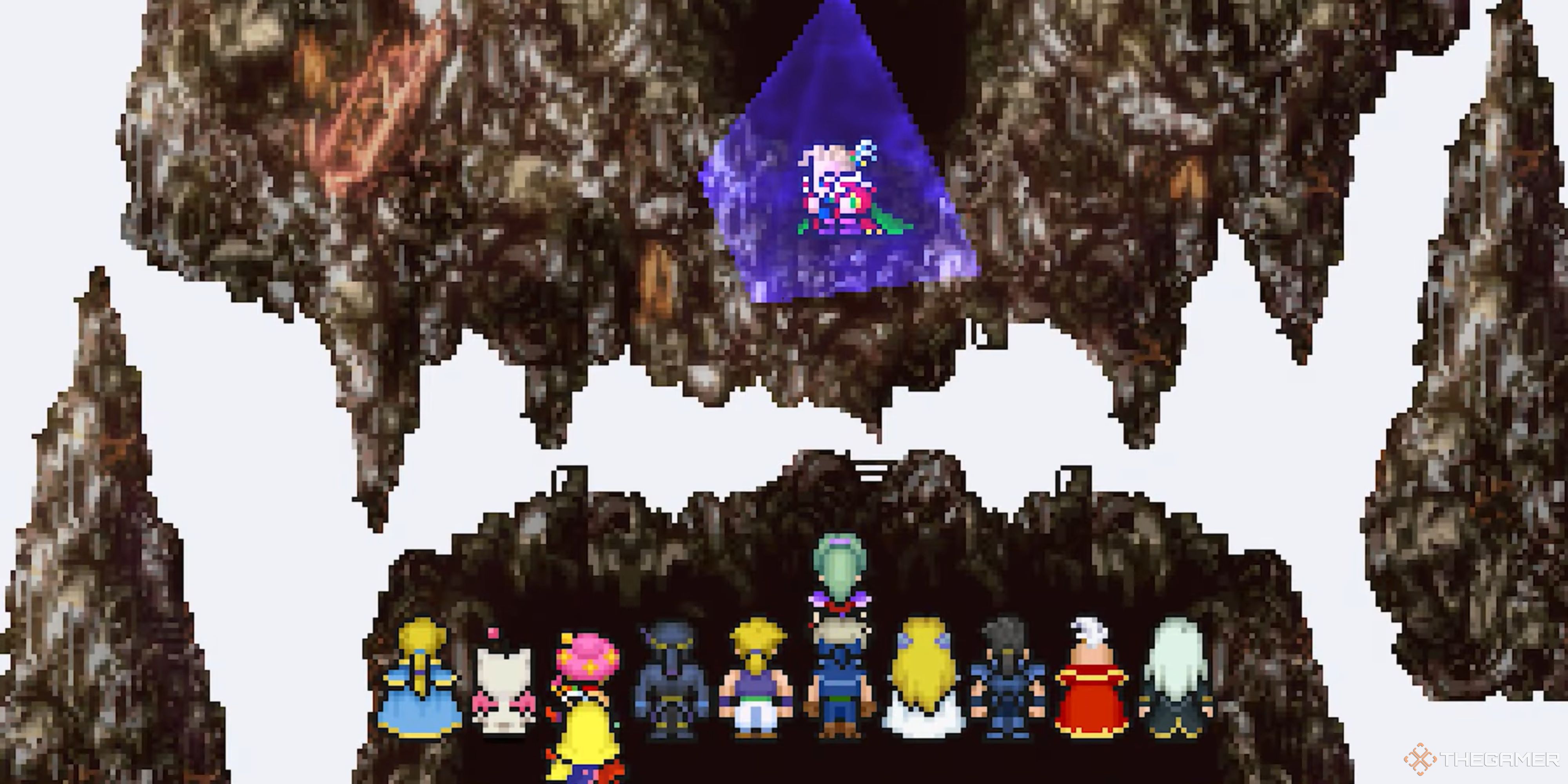 The party confronts Kefka in Final Fantasy 6.