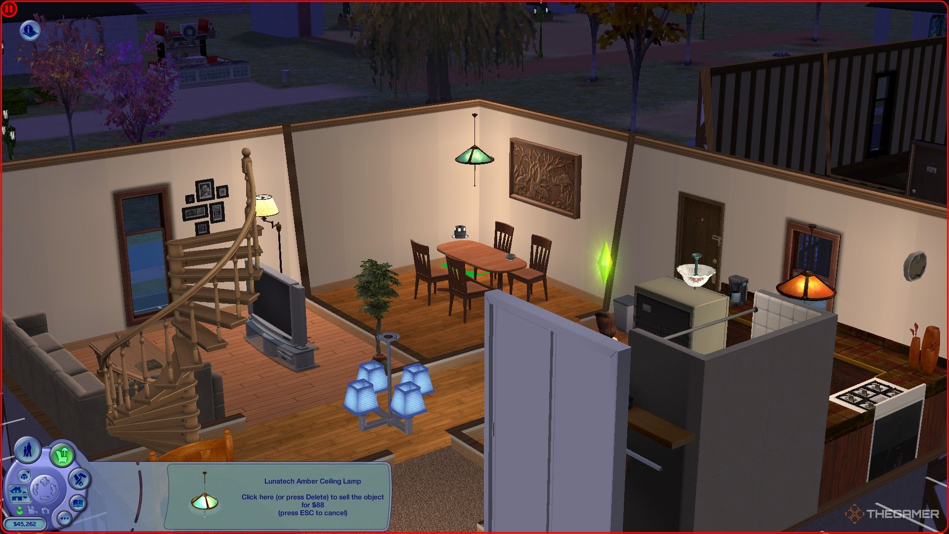 The player is in the build mode to sell additional furniture in The Sims 2.