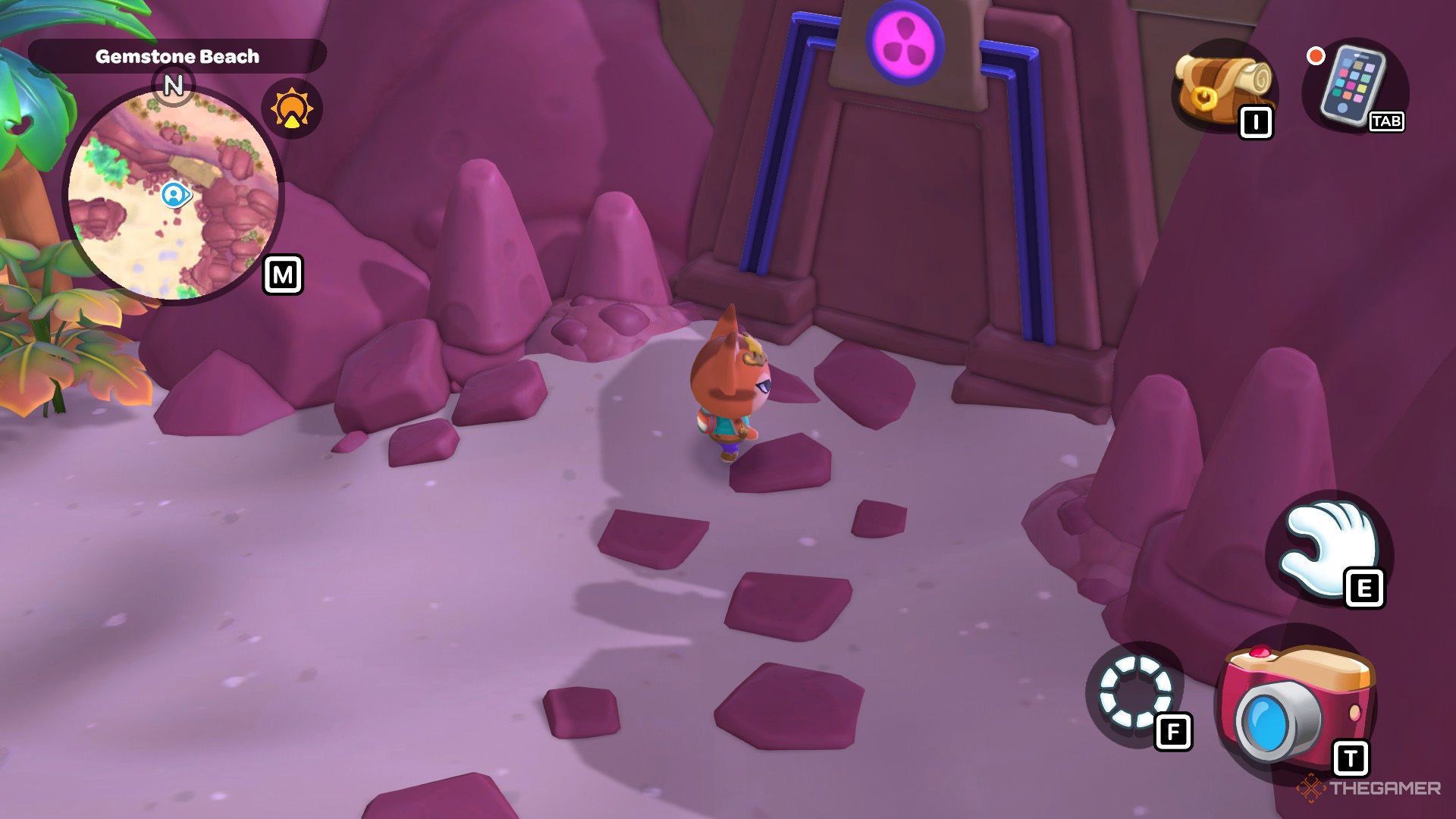 The player is standing in front of the Lilypad Lockup puzzle room in Hello Kitty Island Adventure