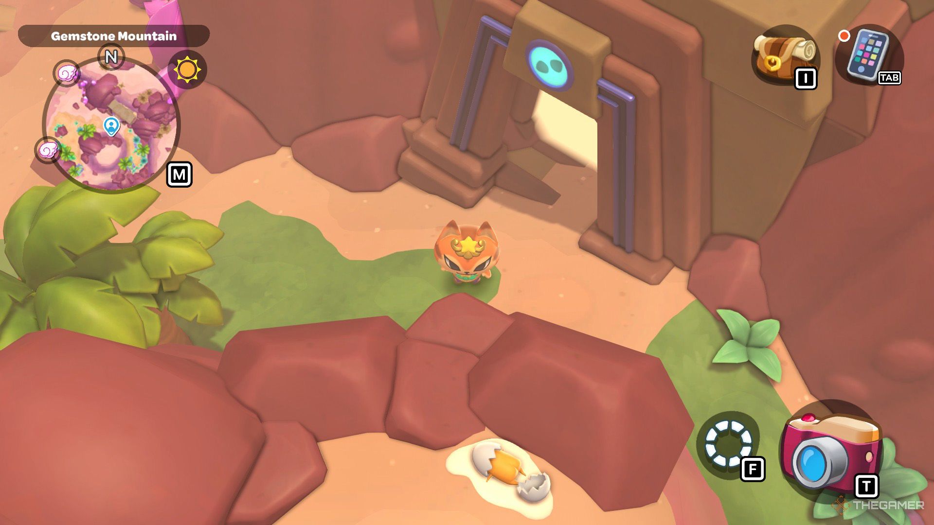 The player is standing in front of the Lost Launcers puzzle room in Hello Kitty Island Adventure