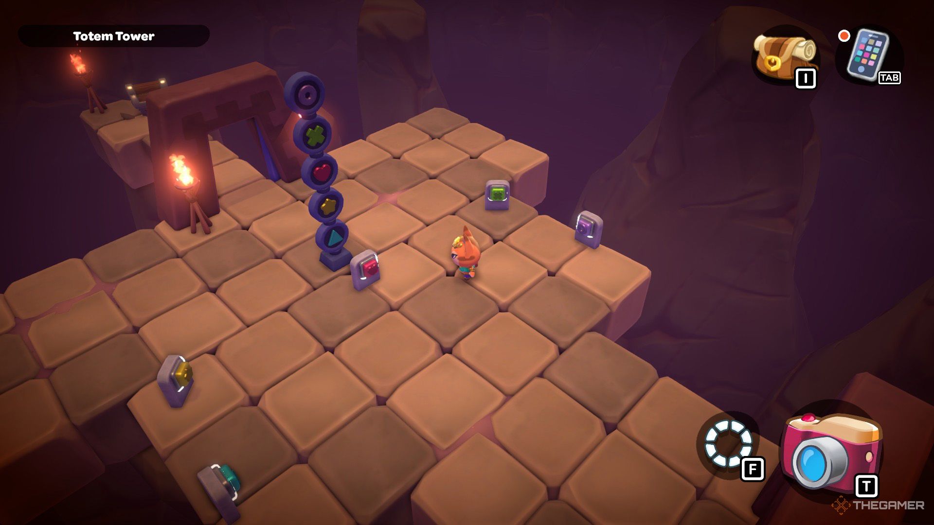 The player solves the Totem Tower puzzle room in Hello Kitty Island Adventure