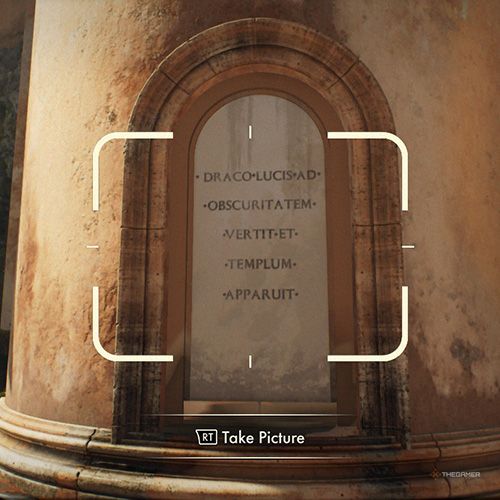 The player takes the photo of the Right Tower Inscription in Indiana Jones And The Great Circle