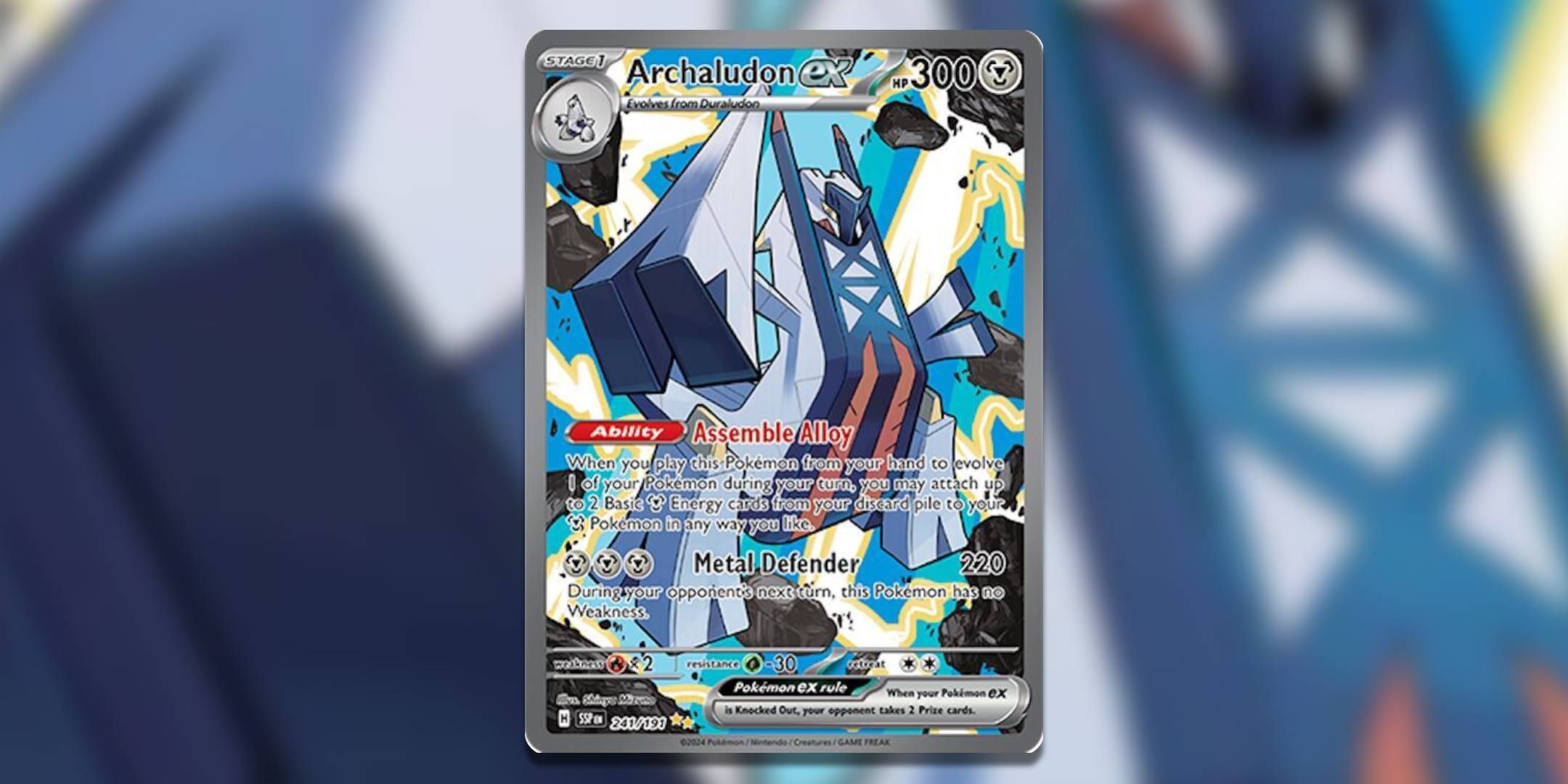 The Pokemon TCG card Archaludon ex.