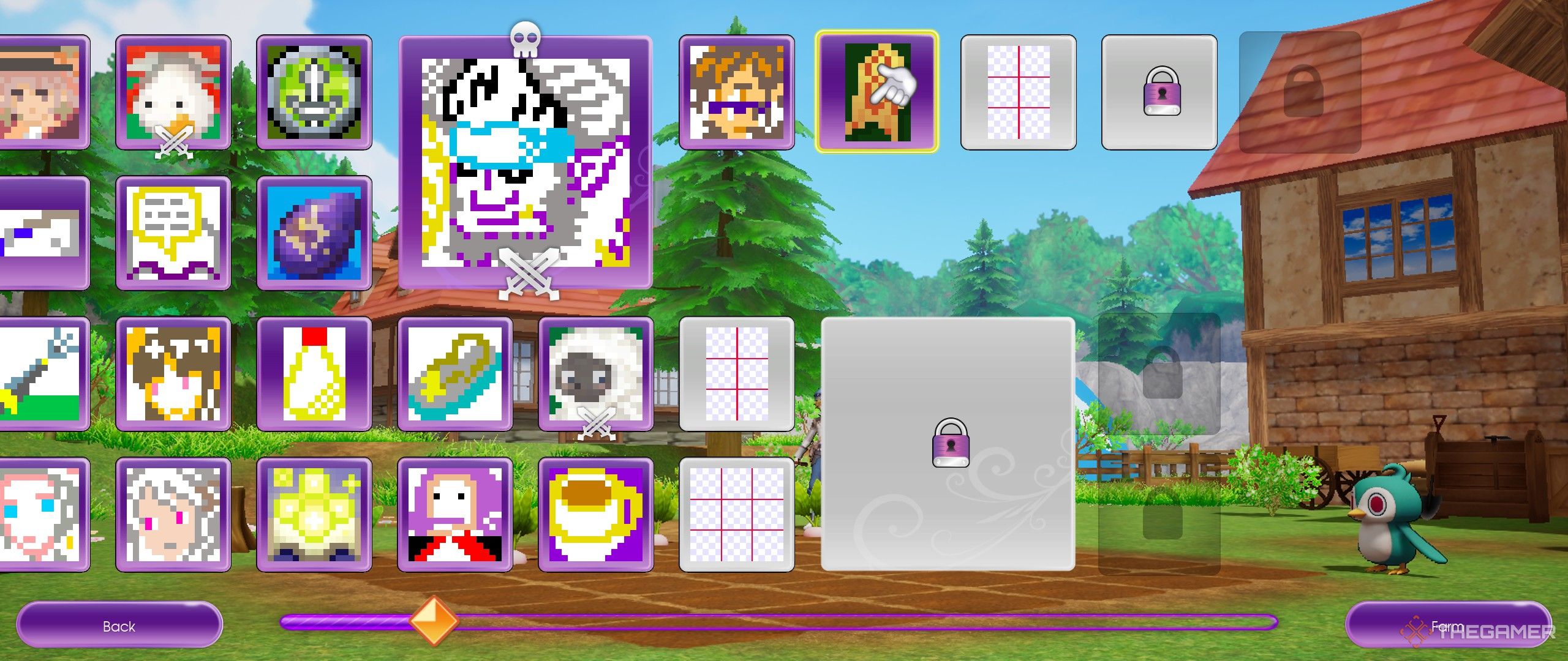 The puzzle selection screen in Piczle Cross Rune Factory.