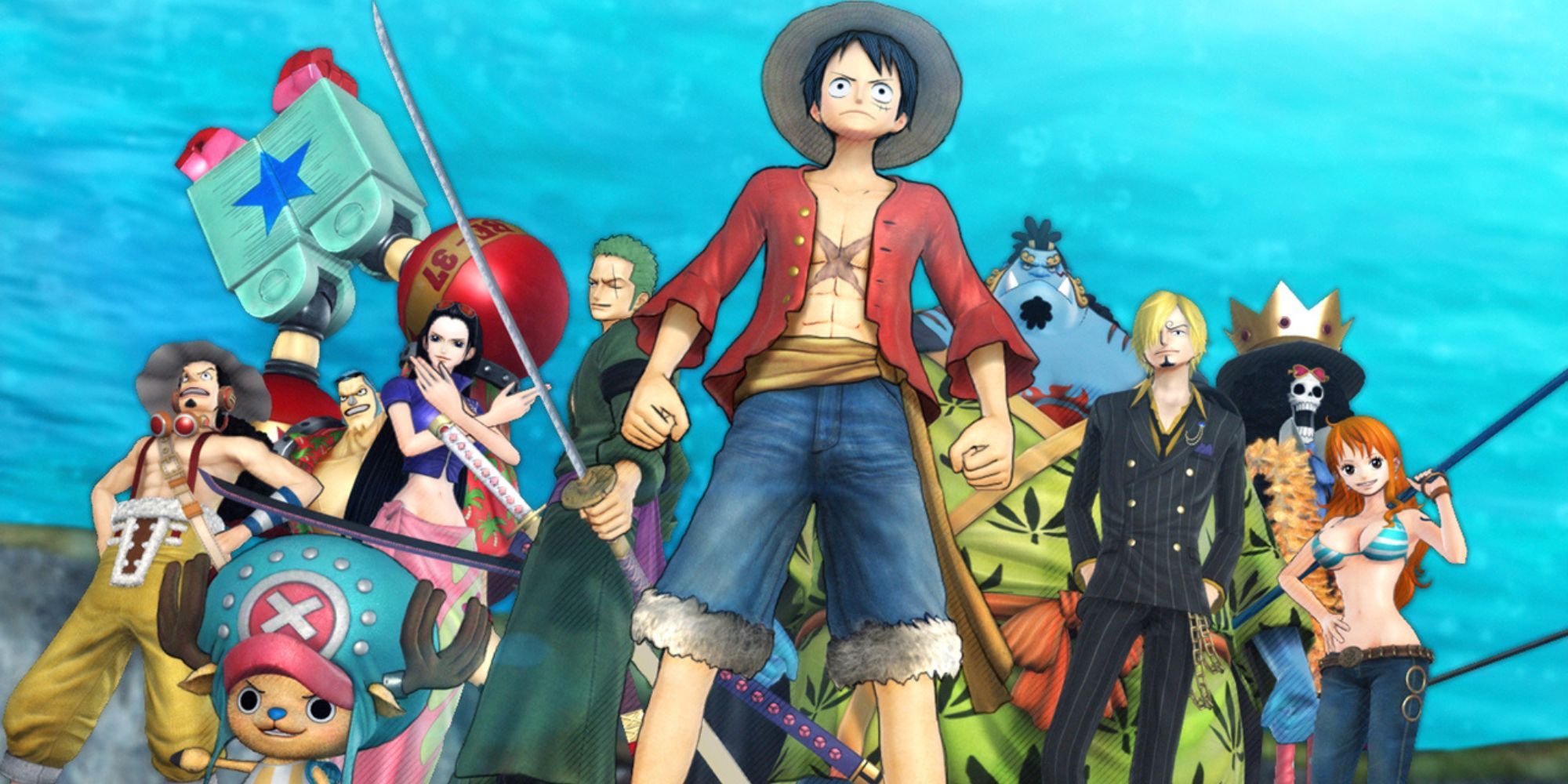 The Straw Hat Pirate Crew in Pirate Warriors 3.