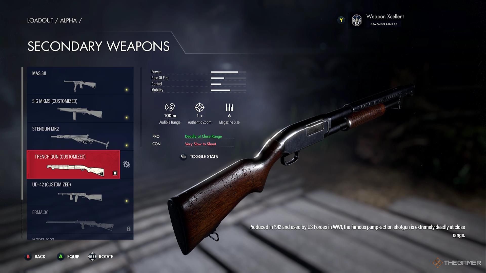 The Trench Gun in Sniper Elite Resistance.