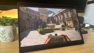 Asus ROG Flow Z13 running Indiana Jones and the Great Circle on battery power