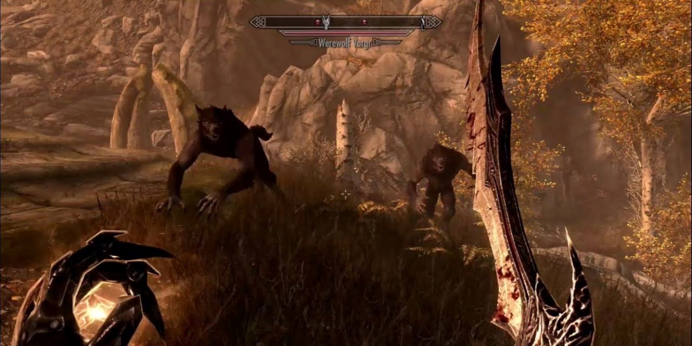 Werewolf Vargr running angrily towards the player